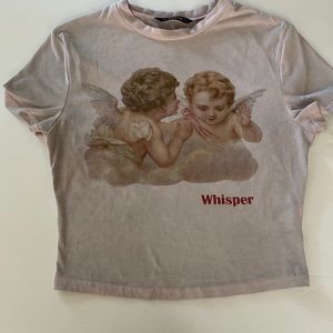 Women’s pink angel crop top